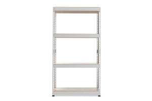 Baxton Studio Cody White Metal 4-Shelf Multipurpose Shelving Rack