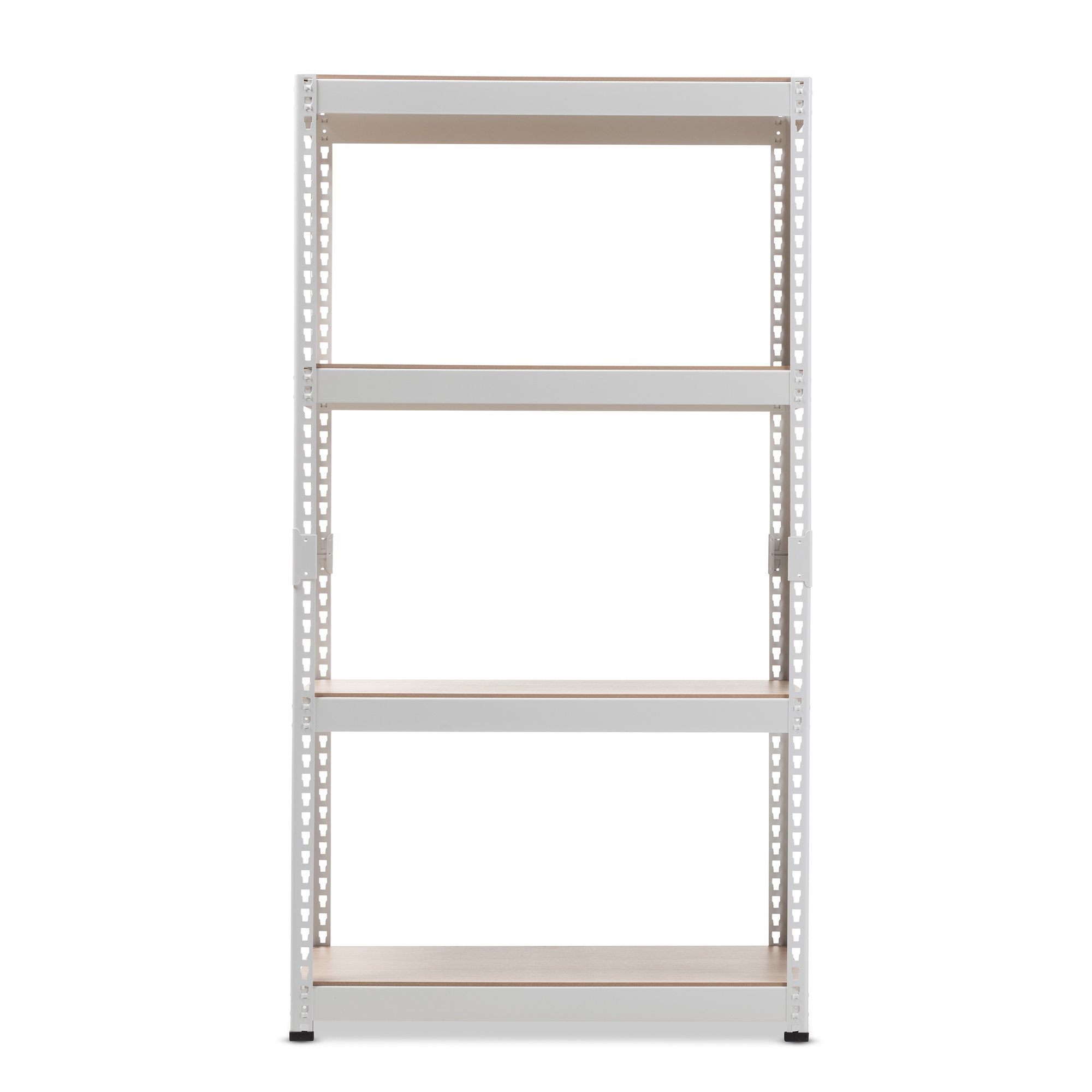 Baxton Studio Cody White Metal 4-Shelf Multipurpose Shelving Rack