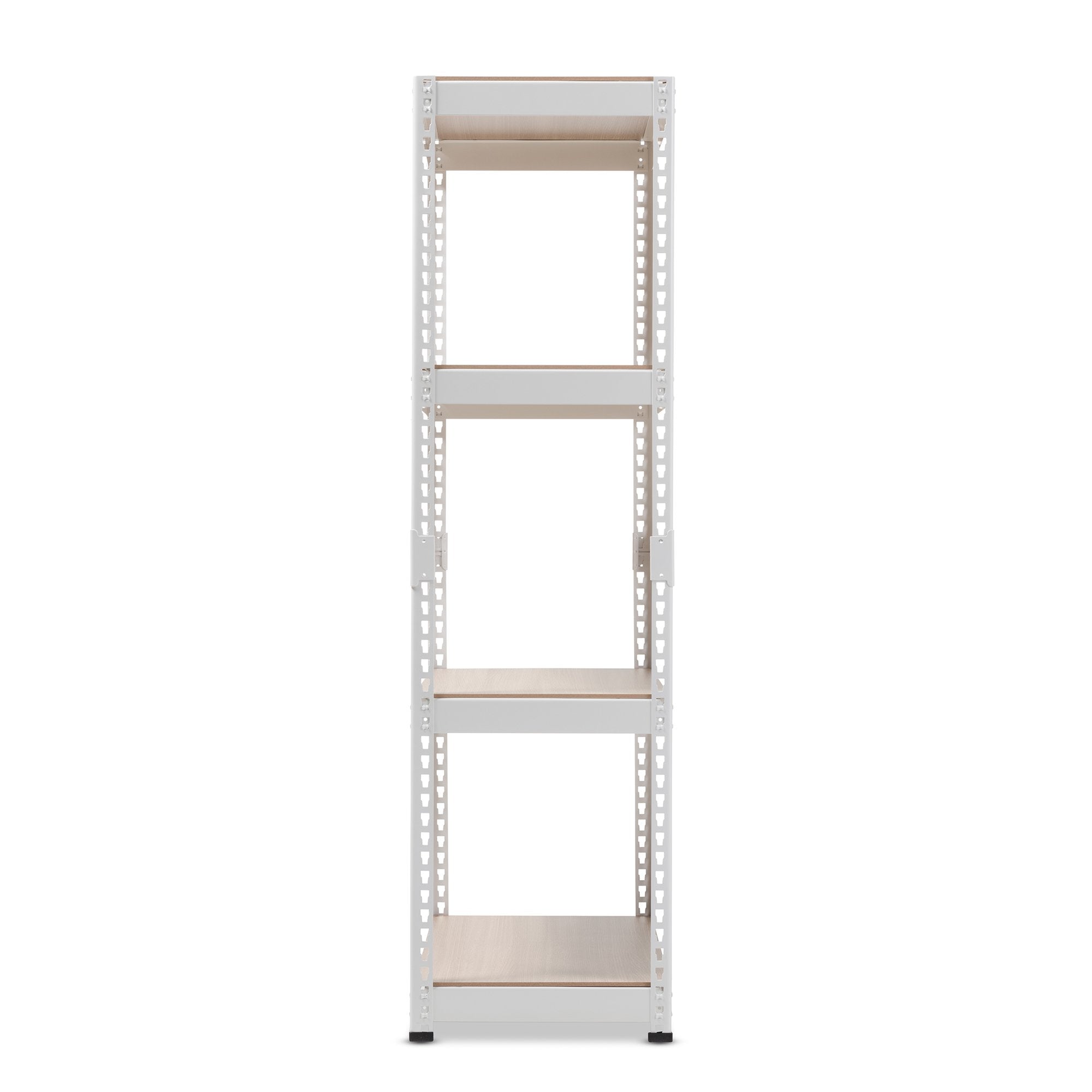 Baxton Studio Cody White Metal 4-Shelf Multipurpose Shelving Rack