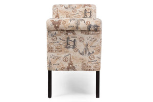 Baxton Studio Baxton Studio Avignon Towers-patterned French Laundry Fabric Storage Ottoman Bench