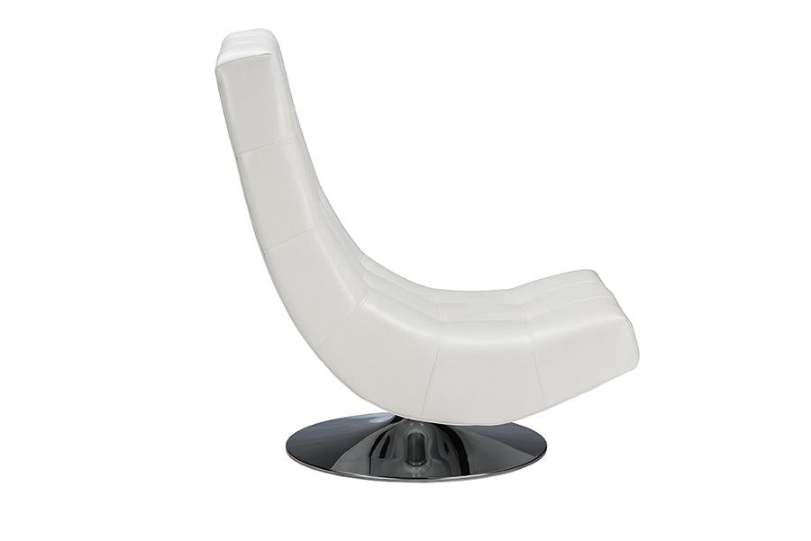 Baxton Studio Baxton Studio Elsa Modern and Contemporary White Faux Leather Upholstered Swivel Chair with Metal Base