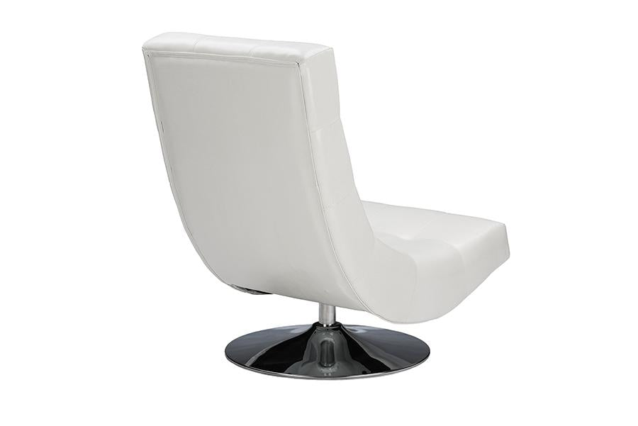 Baxton Studio Baxton Studio Elsa Modern and Contemporary White Faux Leather Upholstered Swivel Chair with Metal Base