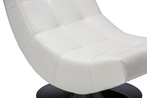 Baxton Studio Baxton Studio Elsa Modern and Contemporary White Faux Leather Upholstered Swivel Chair with Metal Base