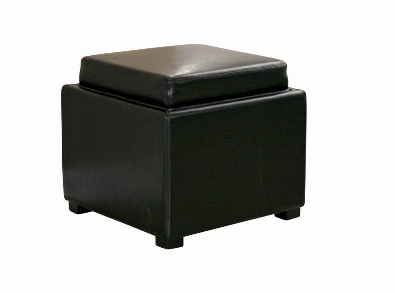 Baxton Studio Black Tate Storage Ottoman