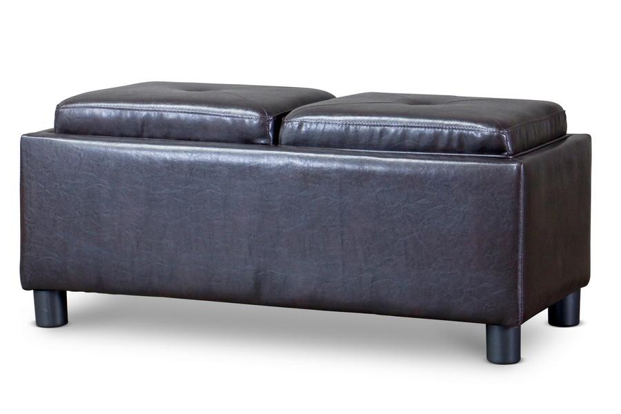 Baxton Studio Billiard Ottoman-Dark Brown