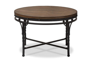 Baxton Studio Austin Vintage Industrial Antique Bronze Round Coffee Cocktail Occasional Table