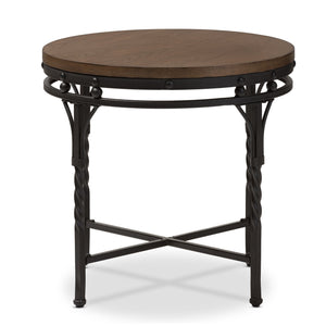 Baxton Studio Austin Vintage Industrial Antique Bronze Round End Table