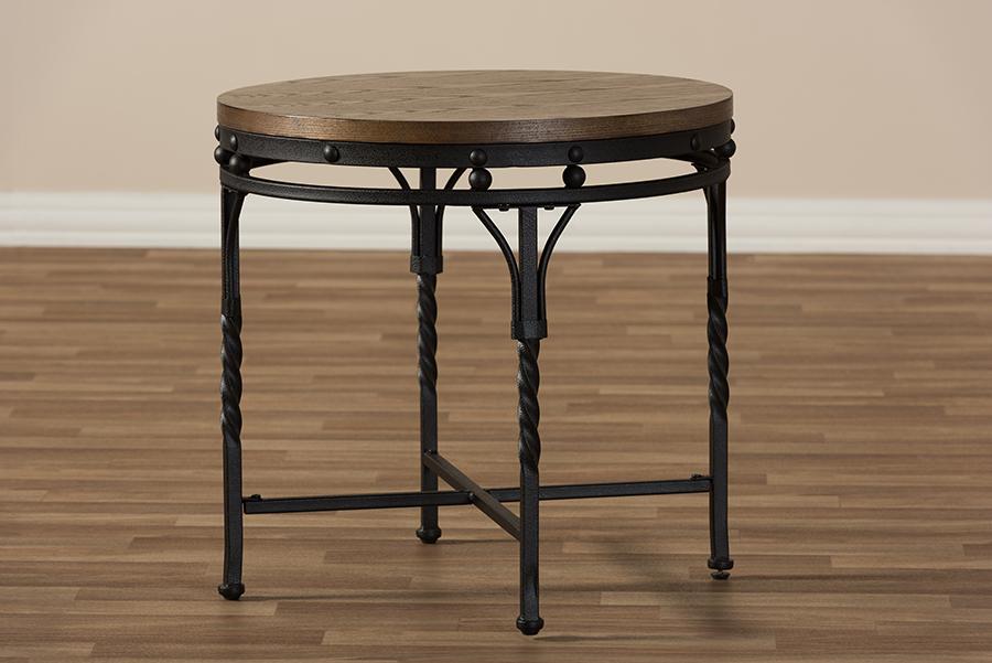 Baxton Studio Austin Vintage Industrial Antique Bronze Round End Table