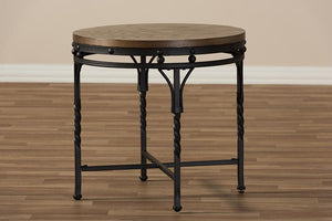 Baxton Studio Austin Vintage Industrial Antique Bronze Round End Table