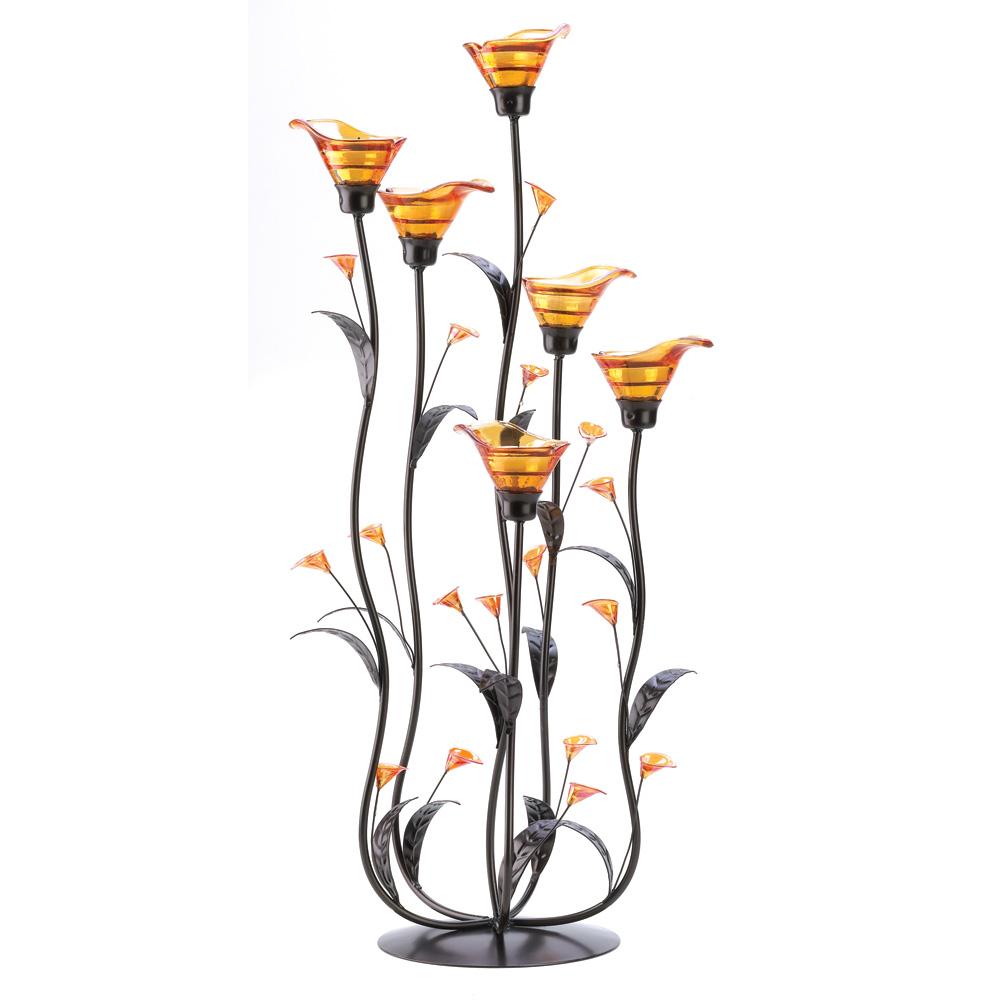 Amber Calla Lily Candle Holder - UNQFurniture