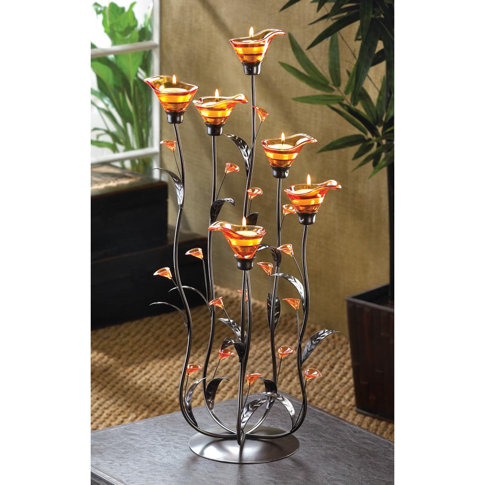 Amber Calla Lily Candle Holder - UNQFurniture