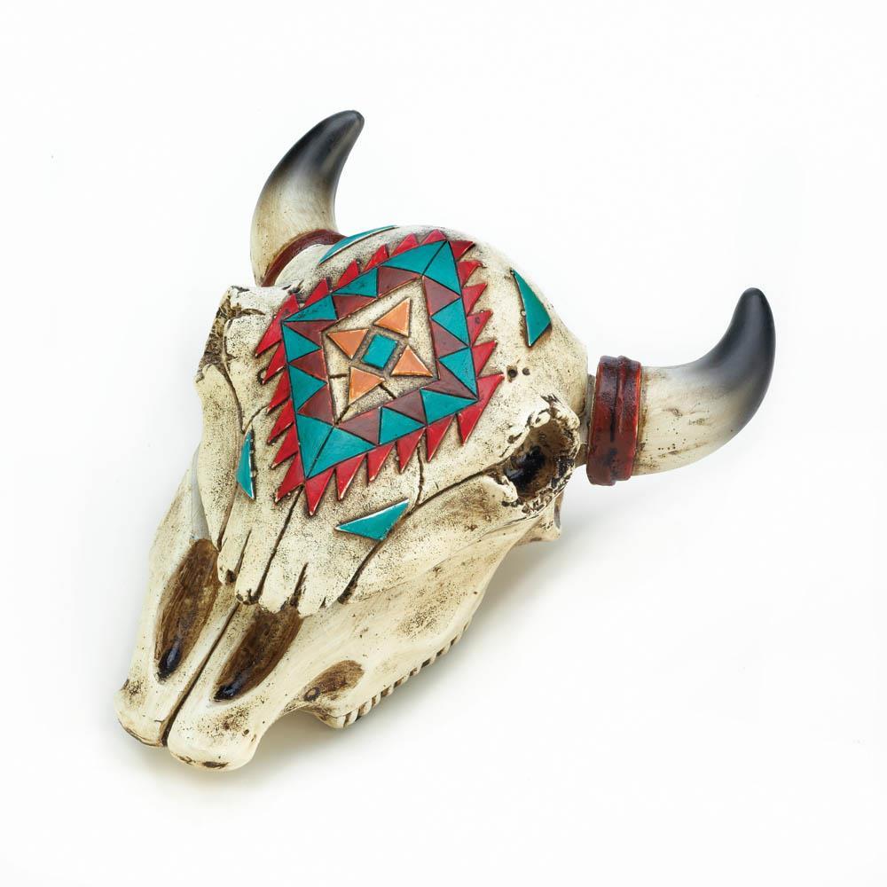 Aztec Ox Skull Trinket Box - UNQFurniture