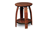 BARREL SIDE TABLE W/ SHELF - UNQFurniture