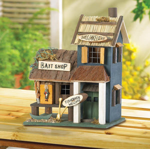 Bass Lake Lodge Wood Bird House - UNQFurniture