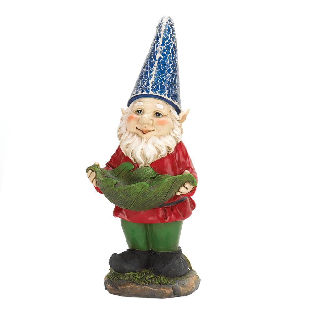 Bird Feeder Gnome Solar Garden Statue - UNQFurniture