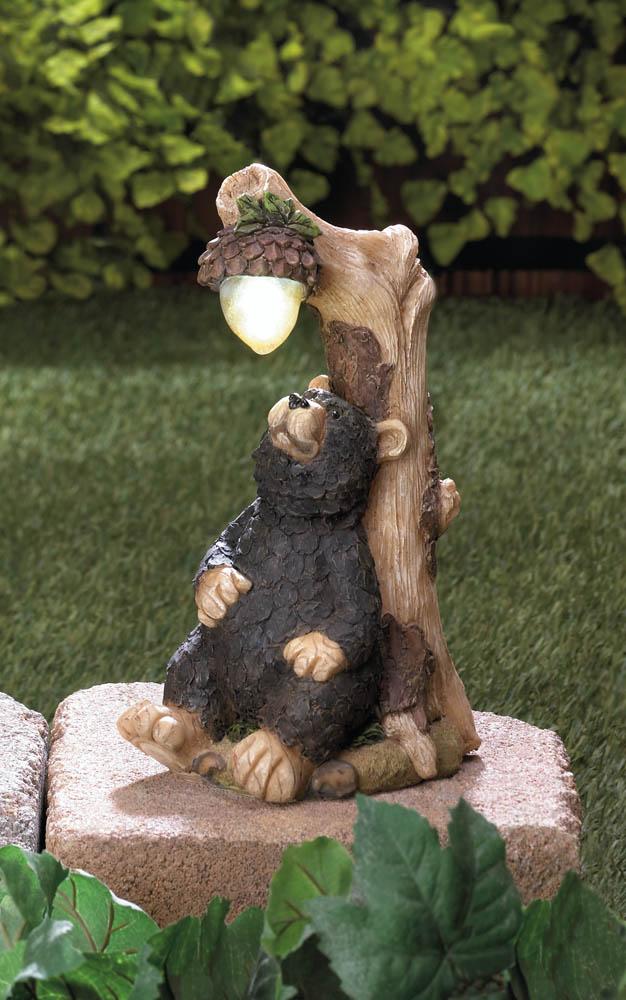 Black Bear Solar Statue - UNQFurniture