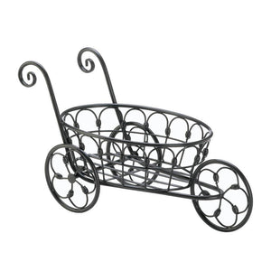 Black Iron Flower Cart - UNQFurniture