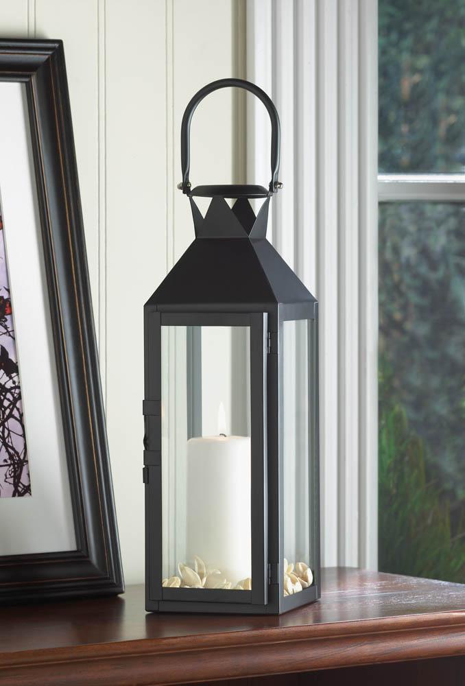 Black Manhattan Candle Lantern - UNQFurniture