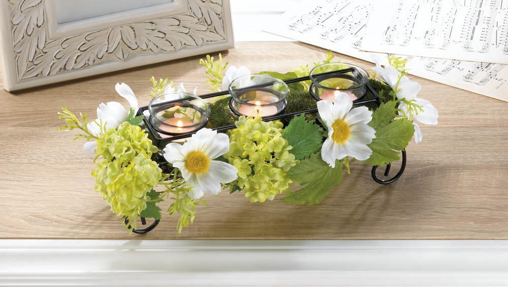 Blooming Faux Daisy Candle Holder - UNQFurniture