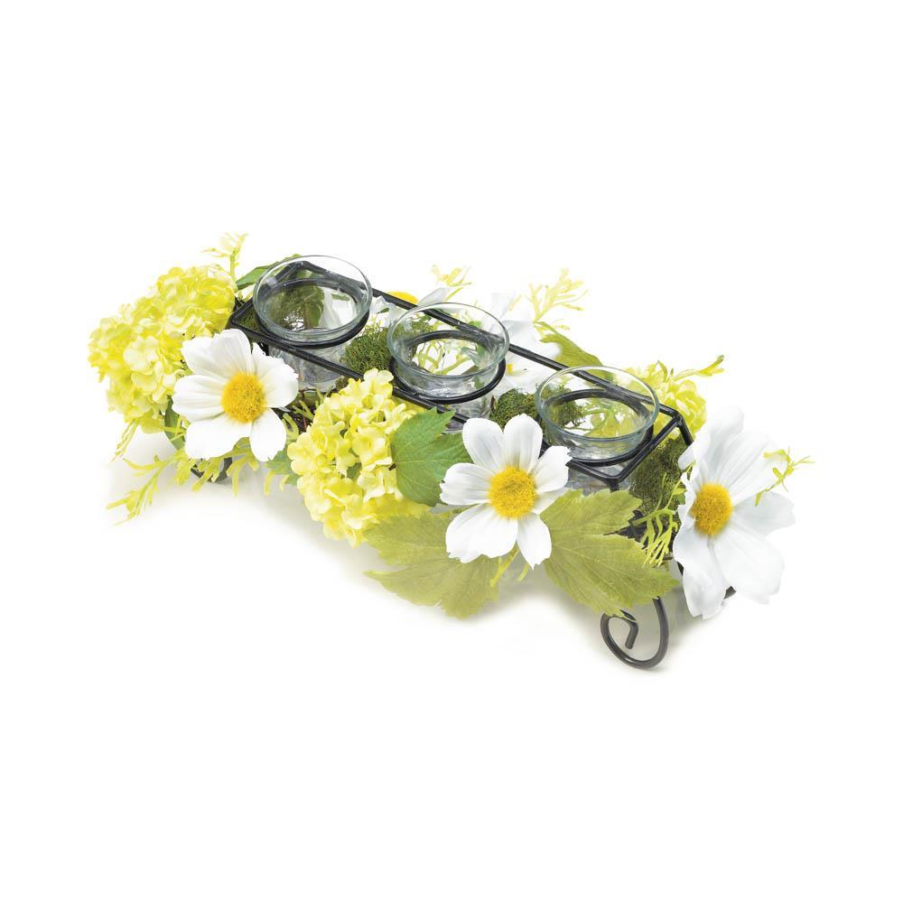 Blooming Faux Daisy Candle Holder - UNQFurniture