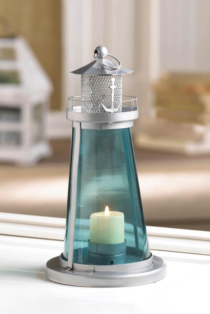 Blue Watch Tower Candle Lantern Lamp - UNQFurniture