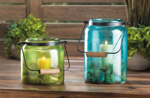 Blue Jar Candle Lantern - UNQFurniture