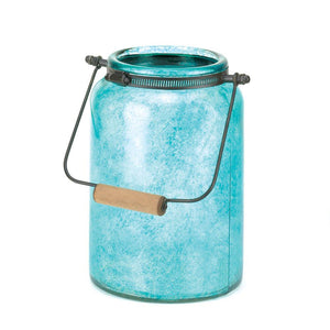 Blue Jar Candle Lantern - UNQFurniture