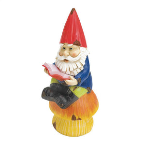 Bookworm Gnome Solar Statue - UNQFurniture