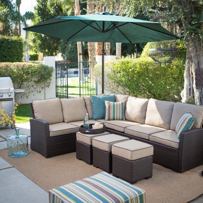 Monticello All-Weather Outdoor Wicker Sofa Sectional Set