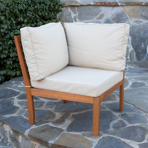 Brighton Outdoor Wood Conversation Sectional Set