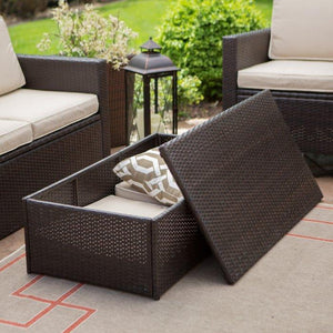 Berea Wicker 4 Piece Conversation Set with Storage