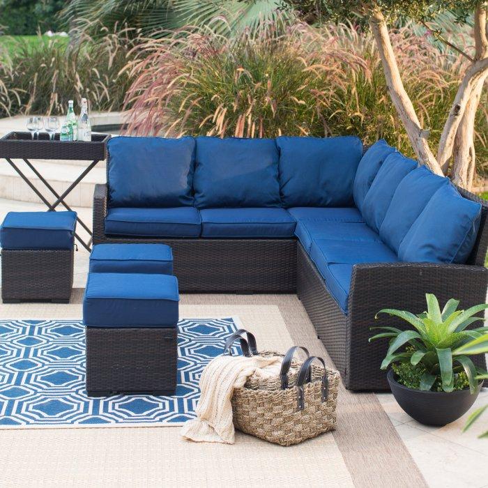 Monticello All-Weather Outdoor Wicker Sofa Sectional Set