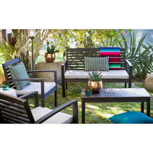 Milany Wood Patio Conversation Set