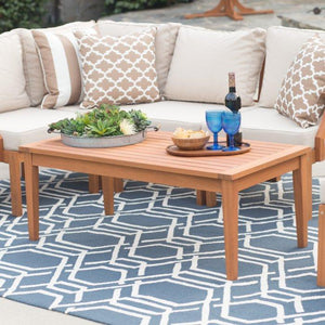 Brighton Outdoor Wood Conversation Sectional Set