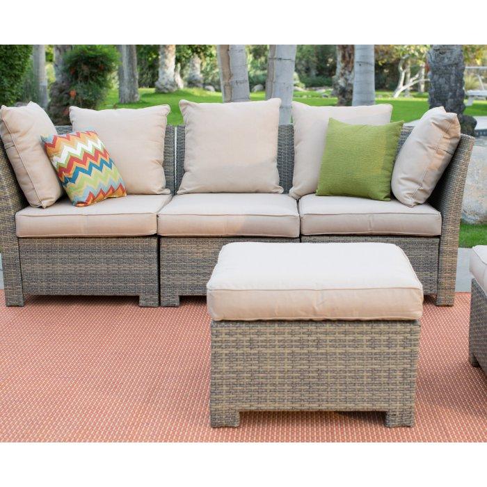 South Isle All-Weather Wicker Natural Outdoor Conversation Set