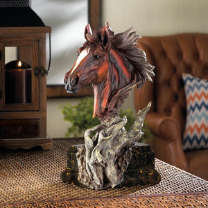 Driftwood Stallion Sculpture - UNQFurniture