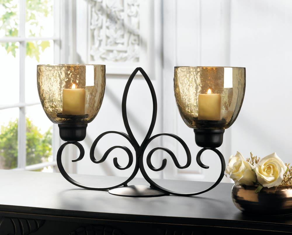 Fleur De Lis Dual Candle Holder - UNQFurniture