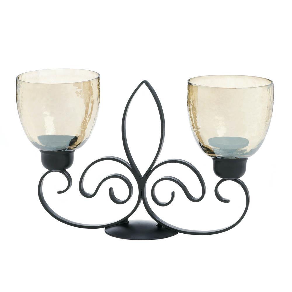 Fleur De Lis Dual Candle Holder - UNQFurniture