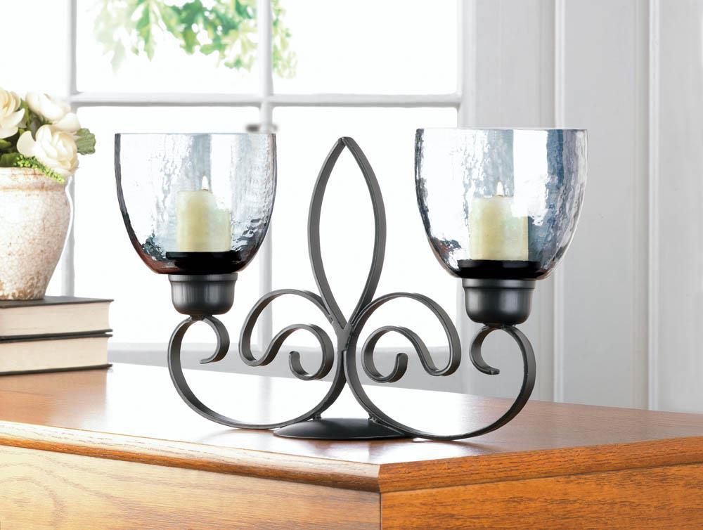 Fleur De Lis Duo Candle Stand - UNQFurniture