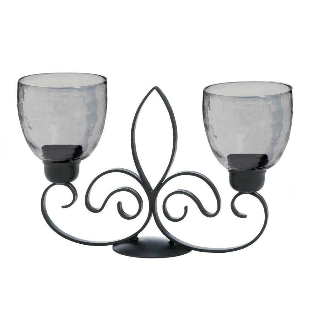 Fleur De Lis Duo Candle Stand - UNQFurniture