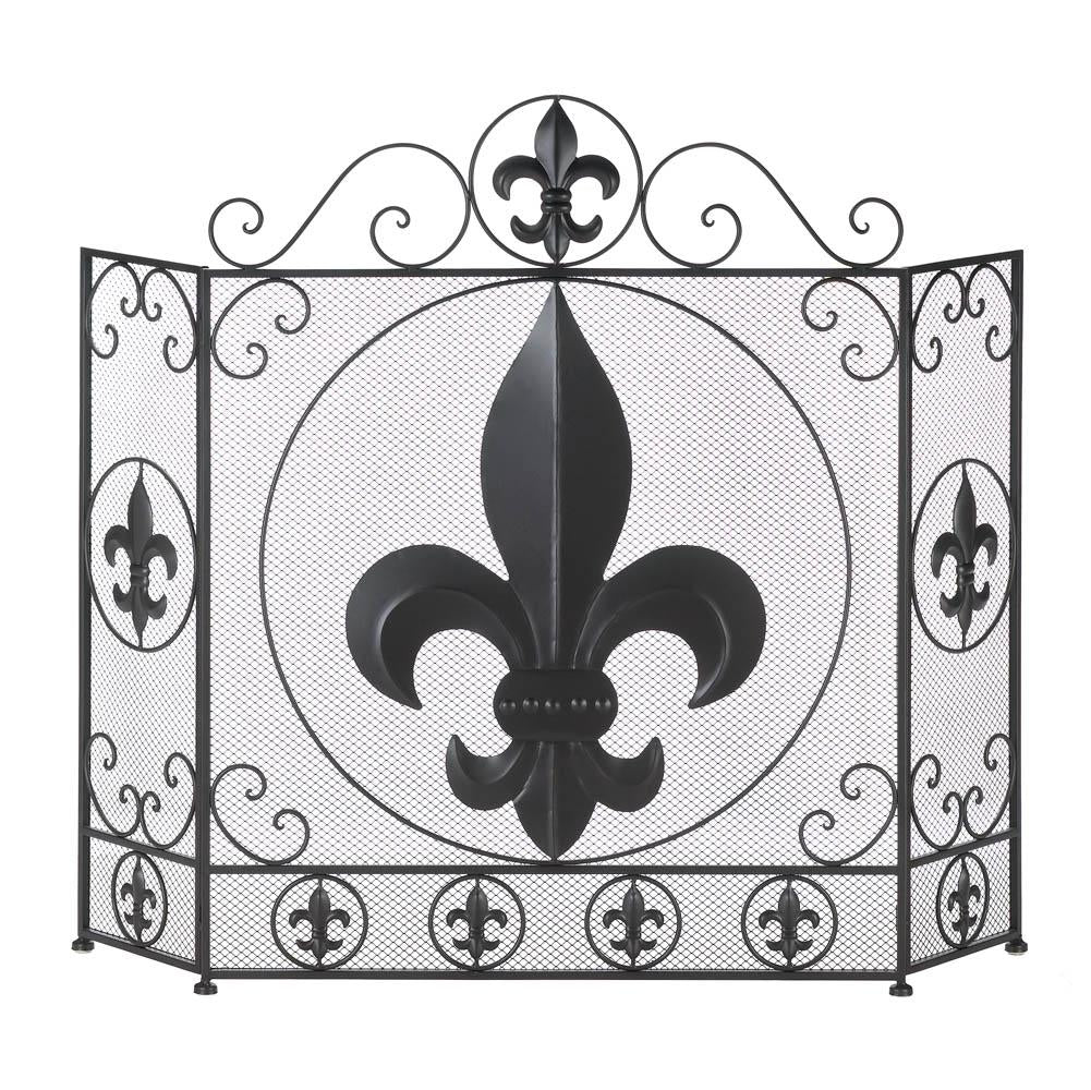 Fleur-De-Lis Fireplace Screen - UNQFurniture