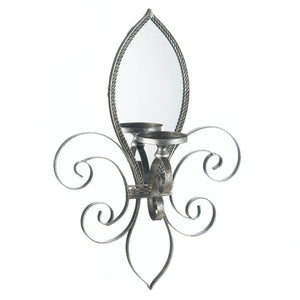 Fleur-De-Lis Mirrored Wall Sconce - UNQFurniture