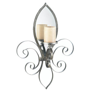 Fleur-De-Lis Mirrored Wall Sconce - UNQFurniture