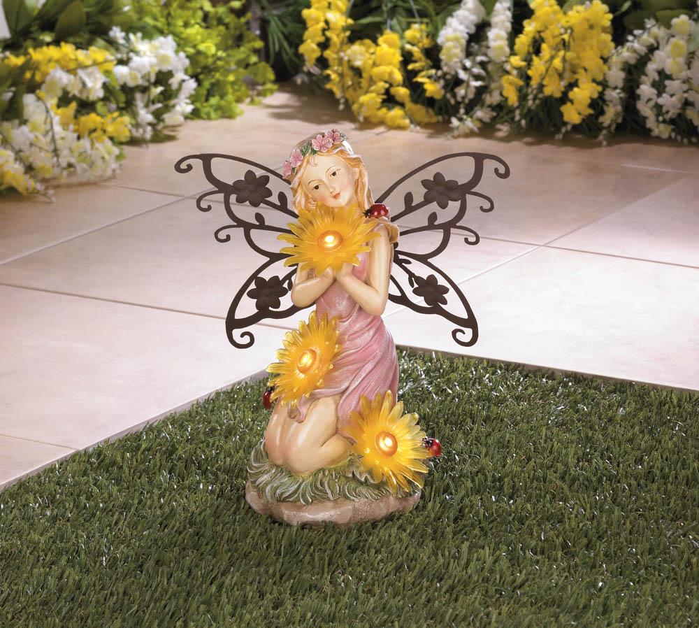 Garden Blooms Fairy Solar Statue - UNQFurniture