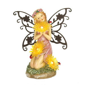 Garden Blooms Fairy Solar Statue - UNQFurniture