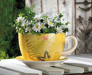 Garden Butterfly Teacup Planter (L) - UNQFurniture