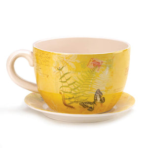 Garden Butterfly Teacup Planter (L) - UNQFurniture