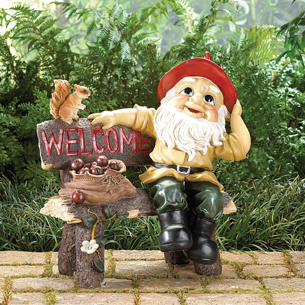 Garden Gnome Welcome Statue - UNQFurniture