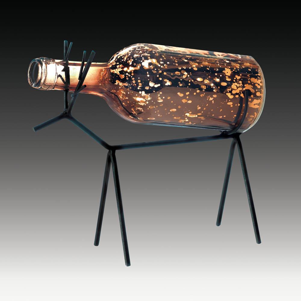 Glass Bottle Reindeer Lantern - UNQFurniture