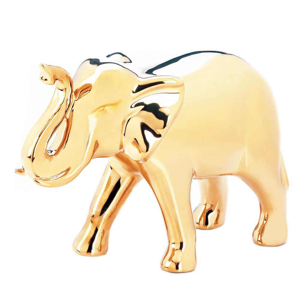 Golden Elephant Figure - UNQFurniture